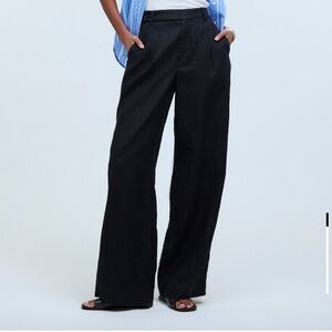 Madewell The Harlow Wide Leg Black Linen